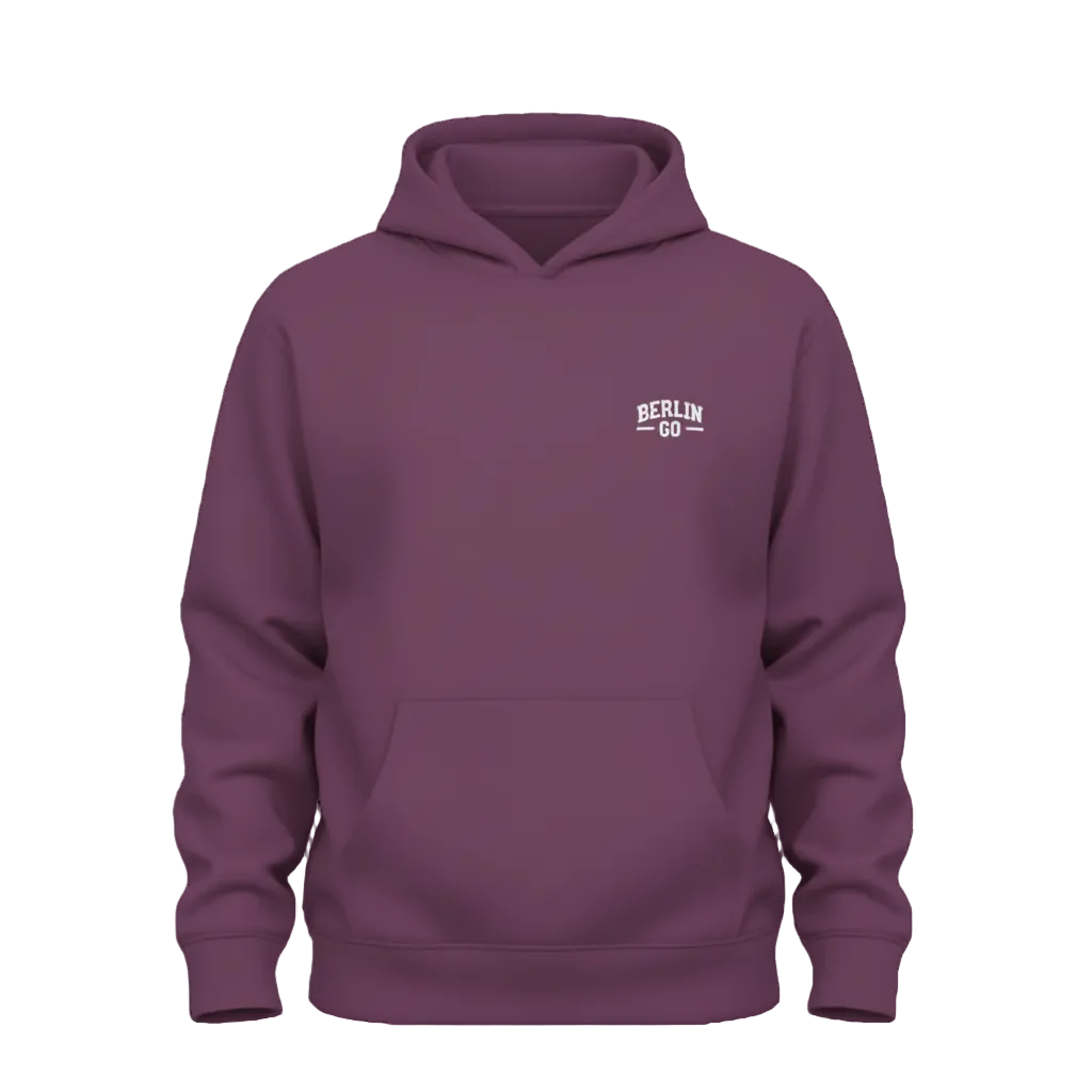 Berlin Go Hoodie Plum Purple mit weißem Logo