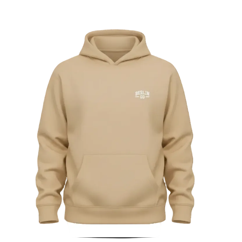 Berlin Go Hoodie Beige mit weißem Logo