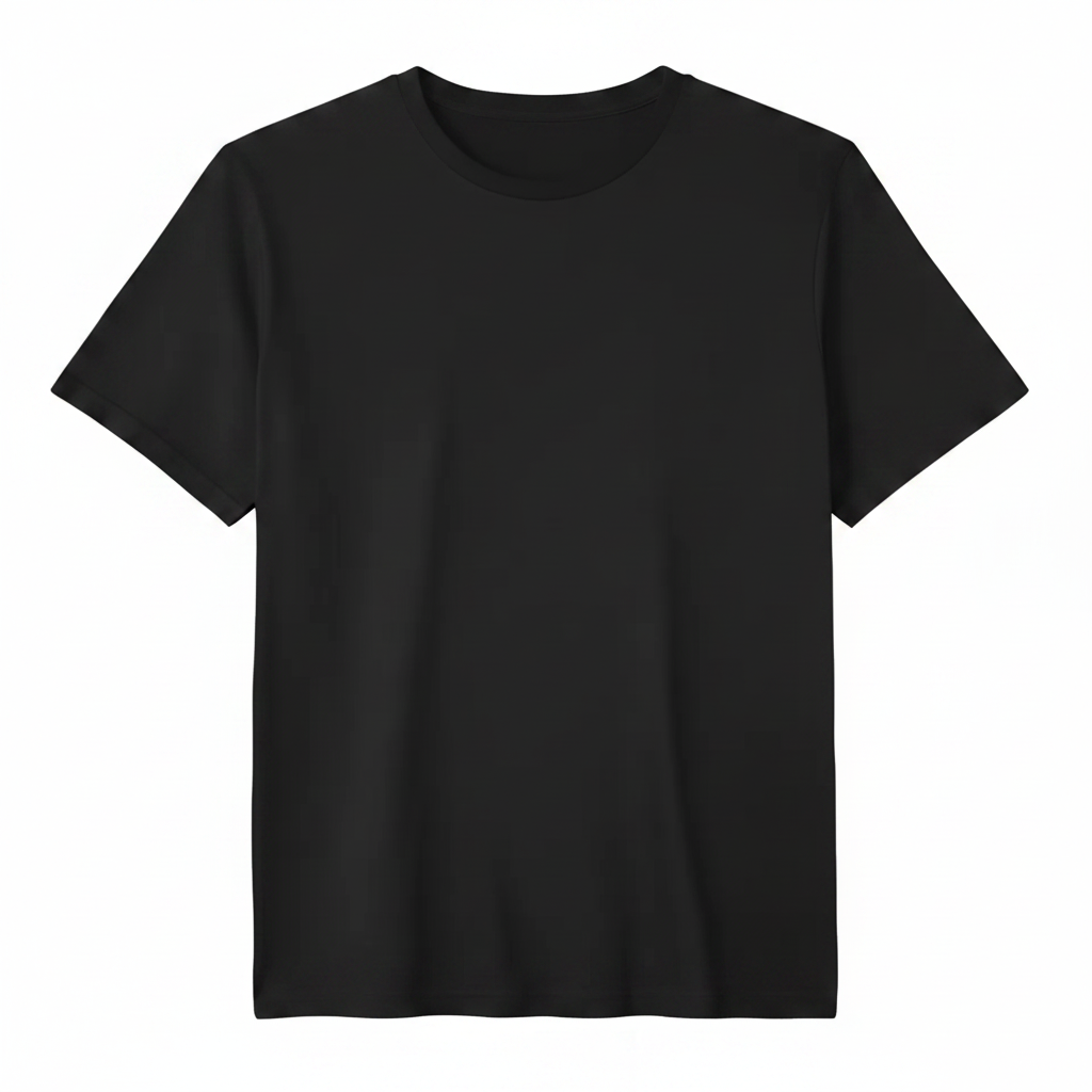 Schwarzes T-Shirt ohne Logo