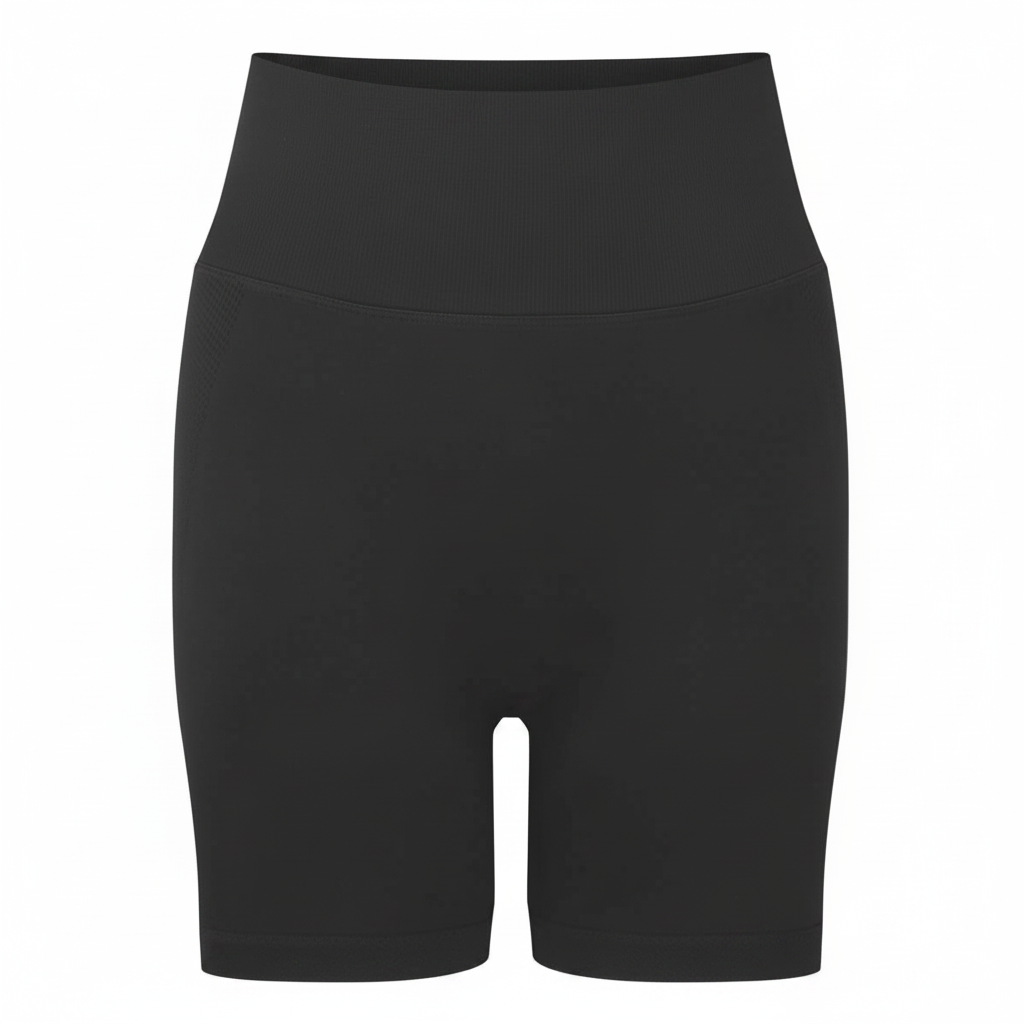 Schwarze Scrunch Shorts ohne Logo