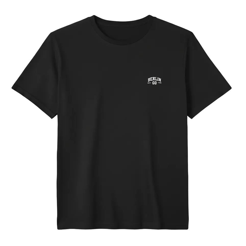 Schwarzes T-Shirt mit weißem Logo