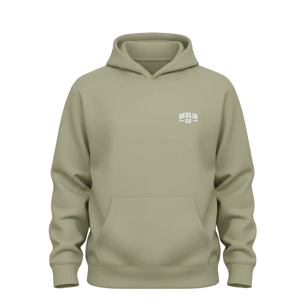 Berlin Go Hoodie Pale Olive mit weißem Logo