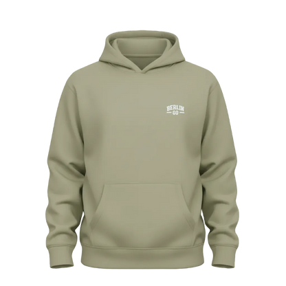 Berlin Go Hoodie Pale Olive mit weißem Logo