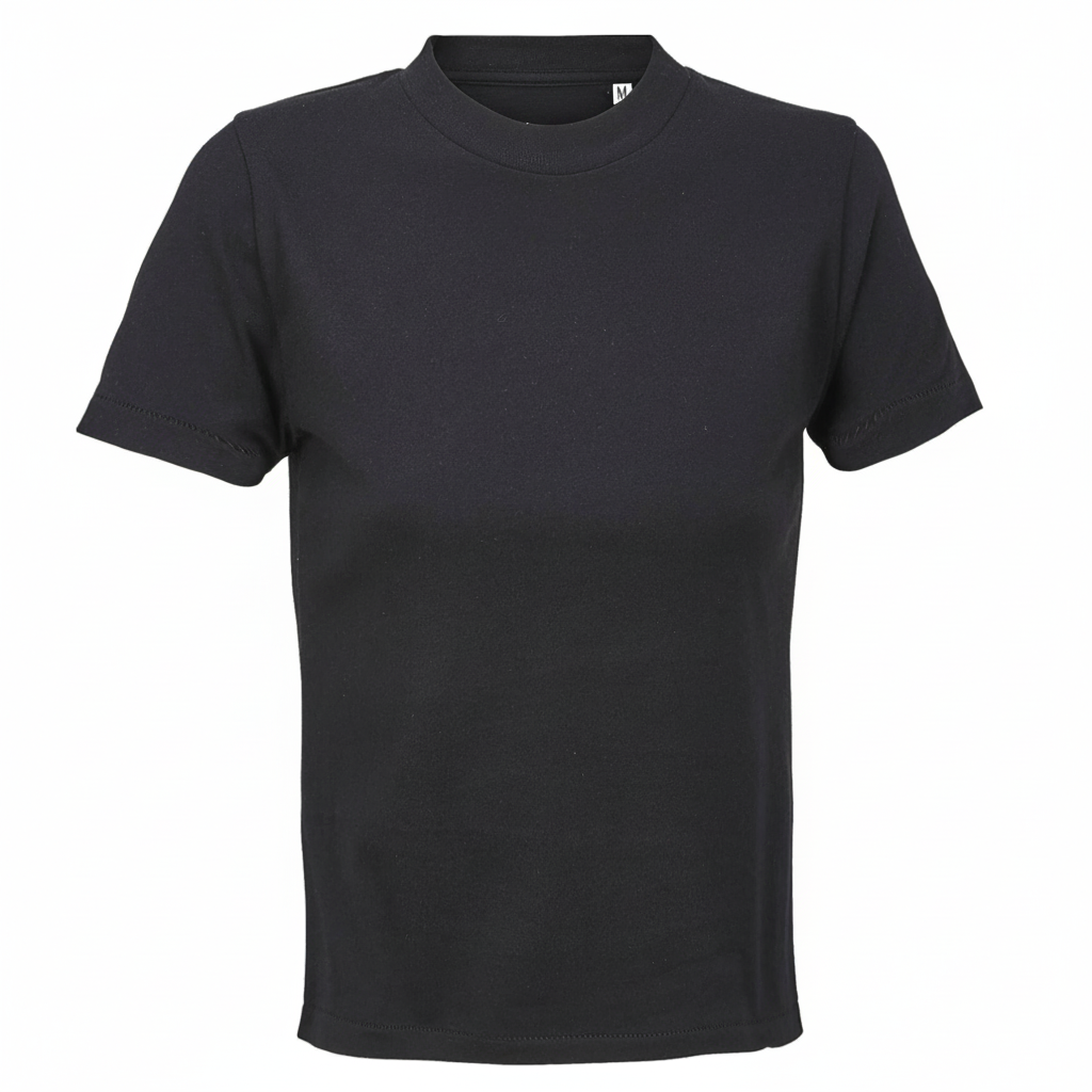 Schwarzes Cropped T-Shirt ohne Logo