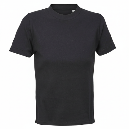 Schwarzes Cropped T-Shirt ohne Logo