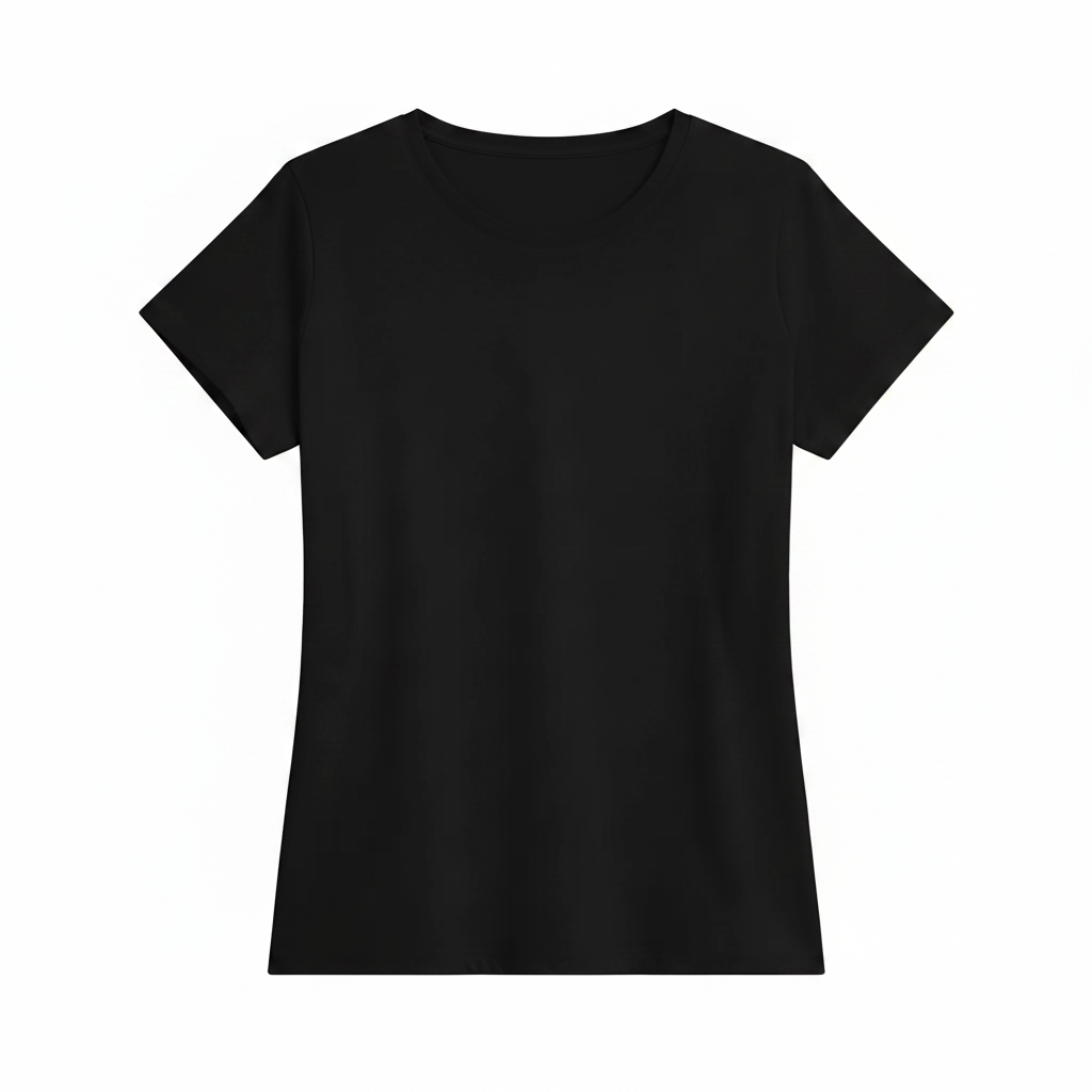 Schwarz Damen T-Shirt ohne Logo