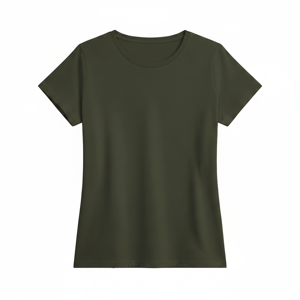 Khaki Damen T-Shirt ohne Logo
