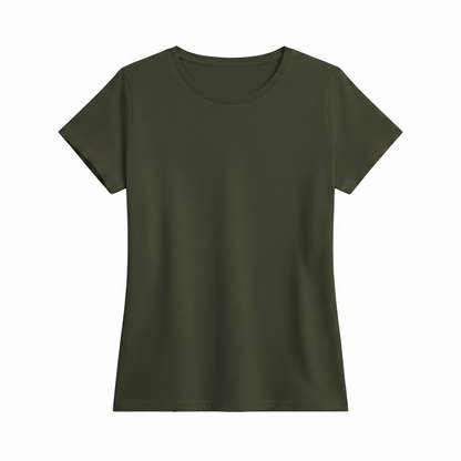 Khaki Damen T-Shirt ohne Logo